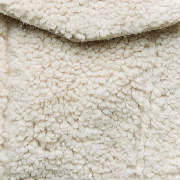 ZARA Women's Cropped Faux Shearing Jacket(Ecru, US XL /EUR XL) - Picture 7 of 11